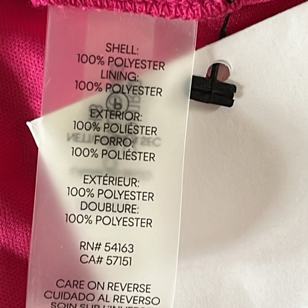 NWT Calvin Klein Cocktail Dress Size 10 Hibiscus High Low Chiffon - Picture 13 of 15
